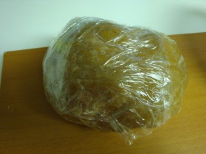 Cookie Dough wrapped in a plastic foil