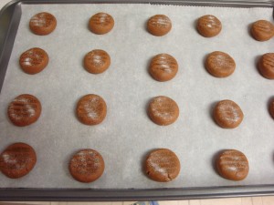 Cookies placed on baking sheet